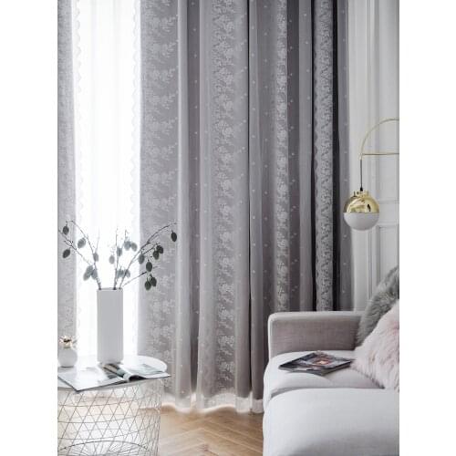 Customized Curtains Simple Tulle and Fabric Window Curtain Modern Curtains for Living Dining Room Bedroom Blackout Curtains