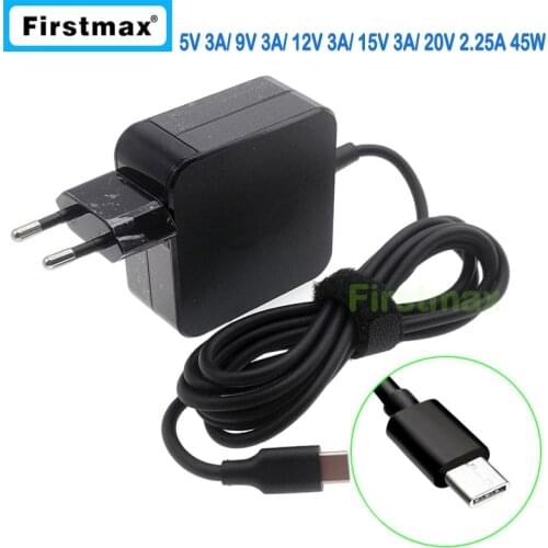 45W USB-C type C laptop ac power adaper charger for Lenovo Flex 11 ChromeBook V130-14ISK IdeaPad V330-14ARR V330-14IKB EU Plug
