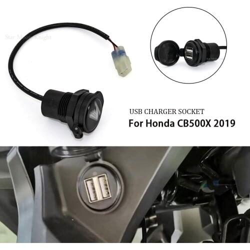 Motorcycle Dual USB interface Display Charger Adapter Port USB charging port For Honda CB500X 2019 CB 500 X