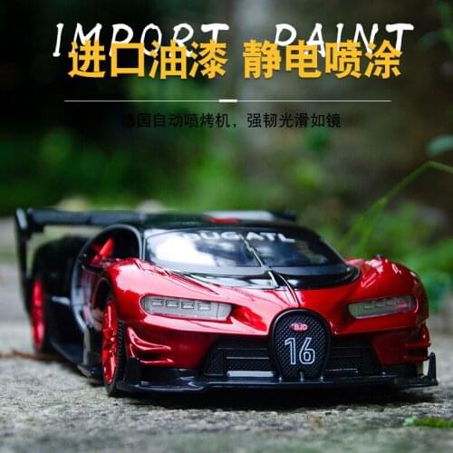 1:24 high simulation Bugatti GT sports racing car alloy car model boutique display four open door car toys for children gifts