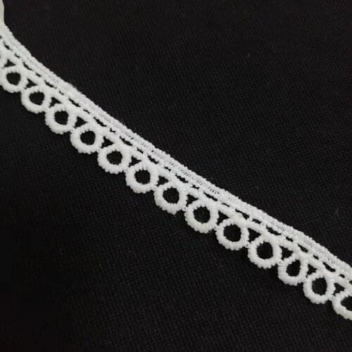 1Yard Cheap Embroidery Lace Fabric Wedding Dress Doll Sewing Accessories 1.2cm Round Cord Lace Skirt Clothes Guipure Craft LT23