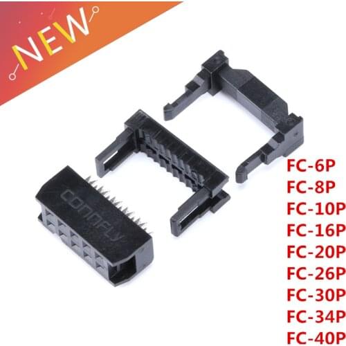 10set Dual Row Pitch 2.54mm IDC Connector 10-pin cable socket FC-6P FC-8P FC-10P FC-14P FC-16P To FC-40P IDC Socket 2x5 Pin