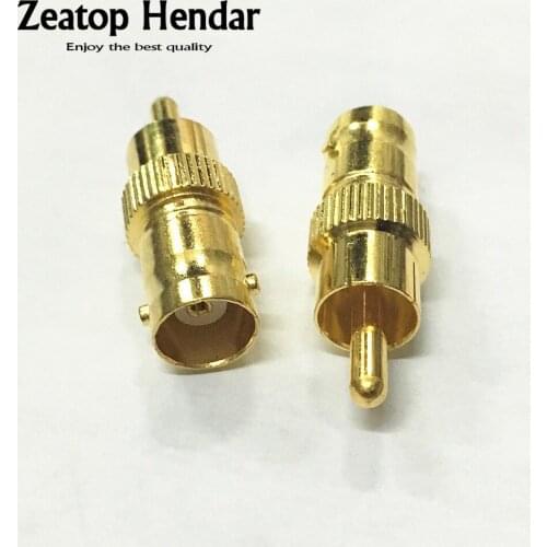 100Pcs Gold BNC Female to RCA Male Jack Adapter Coax Connector Coupler for CCTV Camera