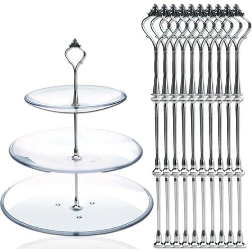 2/3 Tier Cake Cupcake Plate Stand Handle Hardware Fitting Holder Crown Delicate Dainty Looking Stands Color Silver Gold Fashion
