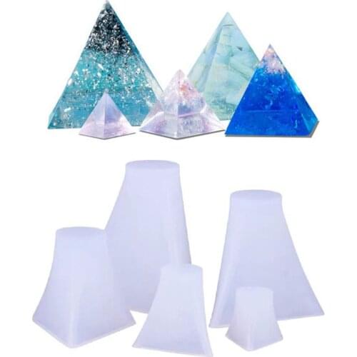 5Pcs Pyramid Silicone Molds Resin Casting Mold Orgone Pyramid Mold DIY Jewelry Tools