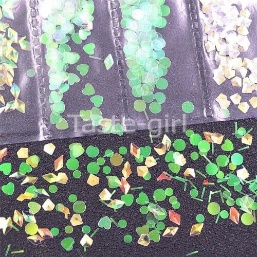 6 shapes red acrylic nail art decorations decals Sticker nail sequins Foil glitter manicure beauty Styling Accessories Tools #3