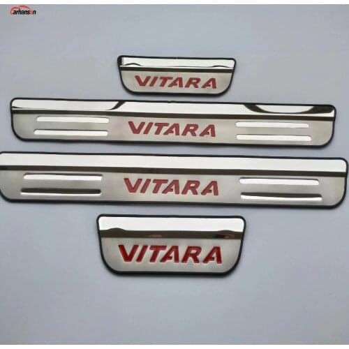 For Accessories suzuki vitara 2018 door sill stainless steel Scuff Plate Pedal Protector Car Styling Sticker 2015 2016 2017 2019