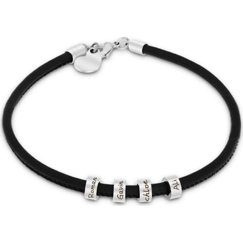 MYLONGINGCHARM Custom Names Date Bracelet Personalized Female leather bracelet Valentines day gift for her Anniversary Gift