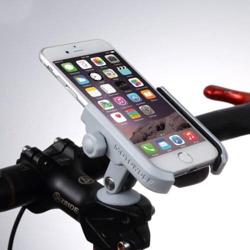 Aluminum Alloy Handlebar Bicycle Stem Cap Mount Mirror Holder Universal Cell Phone Grip Holder Stand for 4-6 inch Cell Phone GPS
