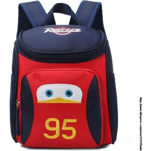 Disney New Fashion 95 Car Schoolbag for Boys Girls baby Bag Children Backpack Cute Kindergarten Backpack kid School Bags