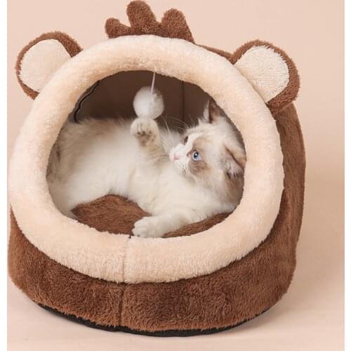 Cat Bed House Indoor Pet Tent Warm Winter Kitty House for Small Cats Dogs Nest Cute Cat Cave Animal Sleeping Mat Pet Product