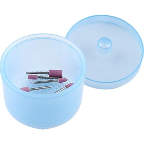 Nail Drill Bits Disinfection Storage Box Multi-Hole Bit Holder Nails Milling Cutter Tweezers Accessories Clean Sterilizer Tools