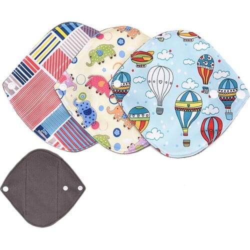 Menstruation Postpartum Hygiene Panty Liner Pad Print Catoon Reusable Sanitary Pads Menstrual Pad Washable Bamboo Charcoal Cloth
