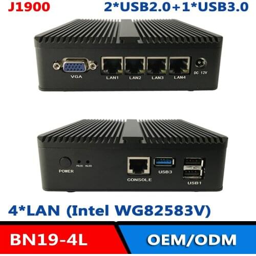 Soft Router Mini PC Intel Celeron J1900 Quad-Cores 2.0GHZ 4 LAN Gigabit Ethernet 3xUSB HDMI VGA Pfsense Firewall