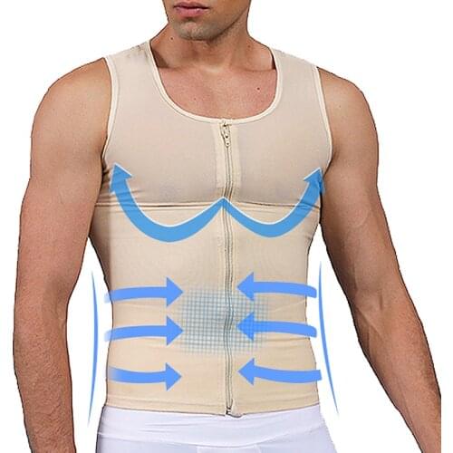 Men Slimming Body Shaper Gynecomastia Compression Shirts Tummy Control Shapewear Waist Trainer Chest Abs Slim Vest Male Corset