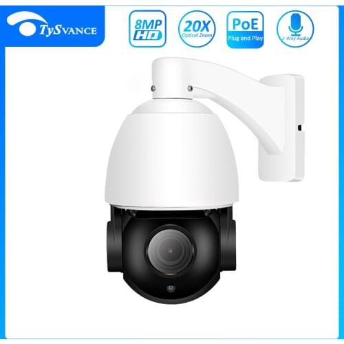 Outdoor 4.5inch HD 4K 8MP 5MP IP POE PTZ Dome Camera 30x Zoom Two Way Audio IR 80m Security CCTV Surveillance Waterproof IP66