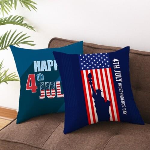 45x45cm Independence Day Pillow Cases Sofa Cushion Home Decor Seat Chair Pillowcase American Flag Throw Pillow Cases 1 Pcs
