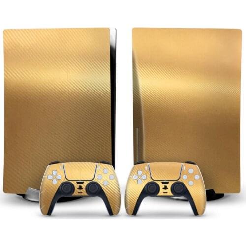 New Carbon Fibre Stickers Decals For PS5 Console And Game Controller Vinyl Sticker Decals For Sony Playstation 5 CD-ROM Version