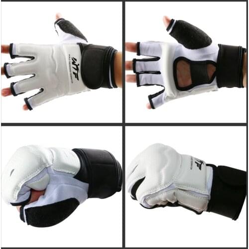 1 Pair Taekwondo Hand protection gloves Half finger Mittens TKD Foot protector gloves WTF Approved MMA Karate Boxing gloves