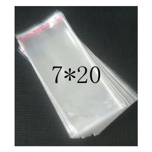 Clear Resealable Cellophane/BOPP/Poly Bags 7*20cm Transparent Opp cosmetic Bag Packing Plastic Bags Self Adhesive Seal