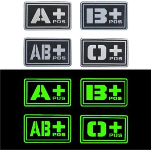 PVC A+ B+ AB+ O+ Positive A- B- AB- O- Negative Blood Type Group Patch for clothes Sewing military patch stickers souvenirs