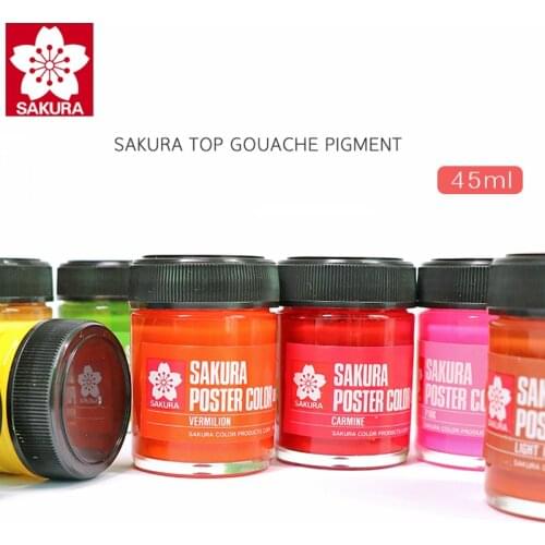 SAKURA 45ml Single Bottle Mixed Liquid Gouache Degumming Pigment with Strong Coverage of Pure Color Concentrated Gouache Paint