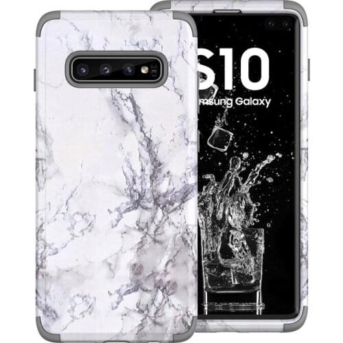 Samsung note20Ultra s9 s10 note10Plus note8 note9 Marble Crack Matte Phone Case Front&Back 3 in 1 TPU+PC Hybrid Armor Shockproof