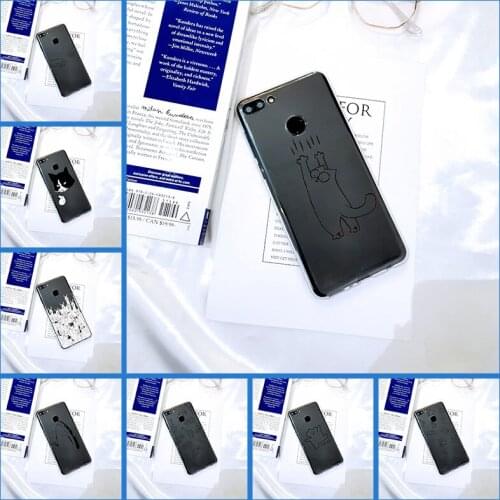 For Huawei Y5 Y6 Y7 Prime 2017 2018 Y9 2019 Phone Case Silicone Funny Cat Cute Dog Soft Back Cover For Huawei Y3 Y5 Y6 II Y7 Pro