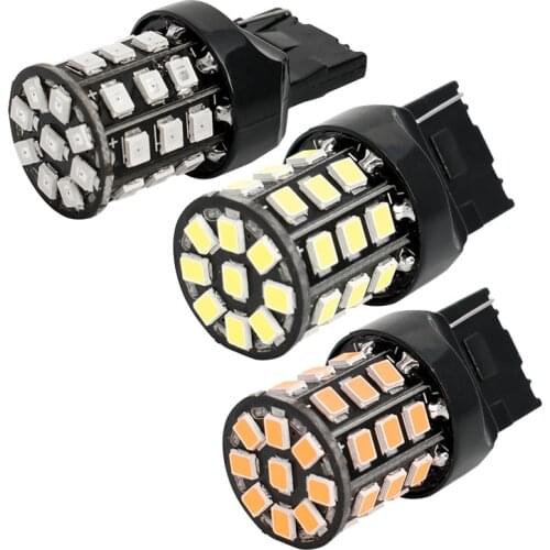 T20 7440 W21W 33 SMD 2835 LED Car Red Tial Light WY21W Amber Rear Turn Signal Bulb W21 White Parking lights Auto Fog Lamps 12V