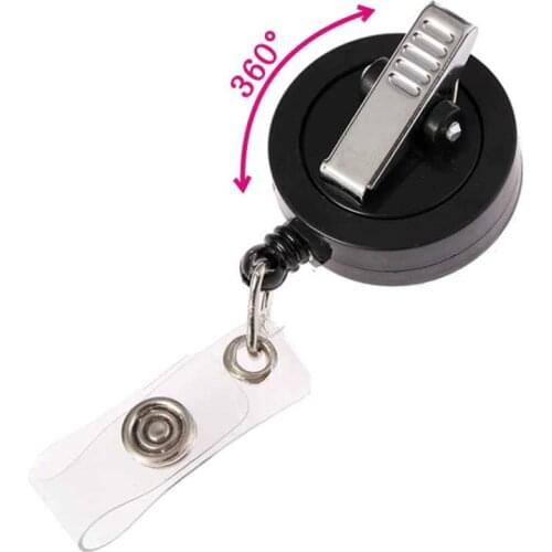 New 360 Degrees Crocodile Retractable Badge Holder Anti-Lost Clip Rhinestone Badge Reel Nurse Display ID Name Card Badge Holder
