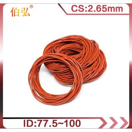 1PC/lot Red Silicon O-Ring Silicone/VMQ CS2.65mm ID77.5/87.5/90/92.5/95/97.5/100mm Rubber O Ring Seal Gasket Rings Washer