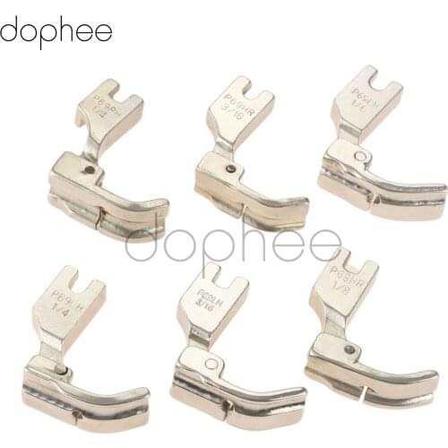Dophee 1pcs Sewing Machine Piping Cording Presser Foot P69LH P69RH Series Multi-Size Left Right Side For Brother Singer Juki