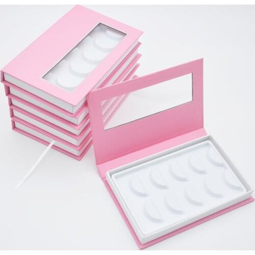 10/Pack Wholesale 5pairs Lash Book Packaging Eyelashes Box Package Faux Cils Mink Eyelashes Strip Cases Beauty Business Vendors
