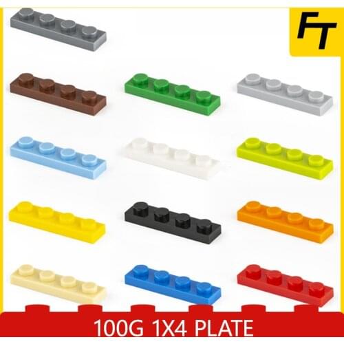 100g Bulk Small Particle 3710 Building Blocks Plate Brick 1x4 Edge Strip Foundation Accessories Blocks Castle Toys