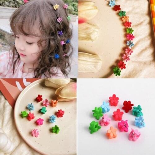 12 Pcs Flower Small Hair Claw For Cute Girls Candy Color Children Hair Jaw Hairpins Hair Clips Kid Children Hair Accessories Set