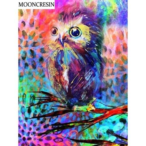 5D Diy Diamond Painting Owl Cross Stitch 3D Diamond Embroidery Full Square Resin Animal Mosaic Picture Handcraft Home Decoration