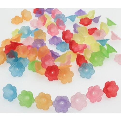 Acrylic Floret Frosted Flowers Beads DIY Craft Accessor Beads For Jewelry Making Handmade DIY Campanula 19mm 100pcs/bag