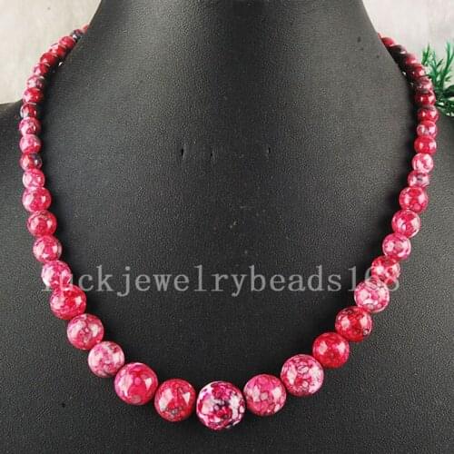 Free Shipping Fashion Jewelry Ocean Jaspe Globe Beads Necklace 18" FG5524