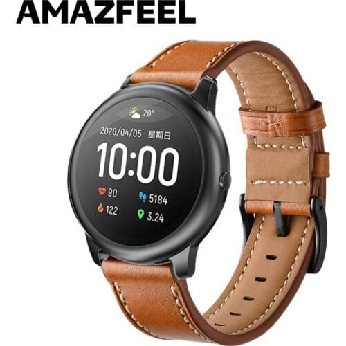 Bracelet Genuine Leather Watch Band Strap For Haylou Solar LS05 Replacement For xiaomi Haylou Solar Wrist band strap Accessories