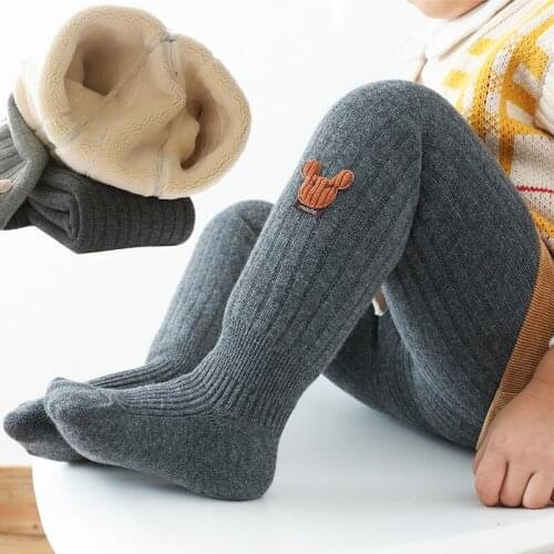 Toddler Girls Winter Cotton Pantyhose Children Boys Thermal Thick Velvet Warm Cute Pants Kids Cute White Tights Baby Accessories