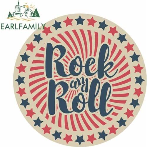 EARLFAMILY 13cm x 13cm For Rock And Roll Car Stickers Windows Decal Scratch-Proof Sunscreen Car Accessories For JDM SUV RV