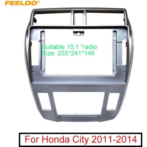 FEELDO Car Stereo Audio 2Din Fascia Frame For Honda City 10.1" Big Screen Radio Dash Fitting Panel Frame Installtion Kit