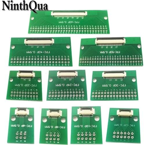 FPC FFC Cable 6 8 10 12 20 30 40 50 60 PIN 0.5 mm pitch Connector SMT Adapter to 2.54 mm 1.00 inch pitch through hole DIP PCB