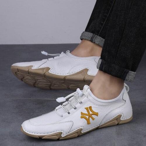 Mens Sneakers cow suede Leather Men Loafers Shoes Fashion Slip on Men Driving Shoes Soft Sapato Masculino Mocassin Homme