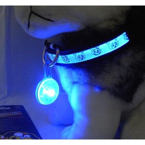 Luminous Round Pendant Flashing Dog Tag Pet Ornaments Anti-lost LED Ball Light Tag Outdoor Travel Dog Collar Safety Towing Light