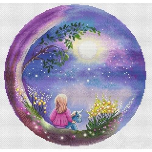 Little Dreamer-Female Version patterns Counted Cross Stitch 11CT 14CT 18CT DIY Cross Stitch Kits Embroidery Needlework Sets