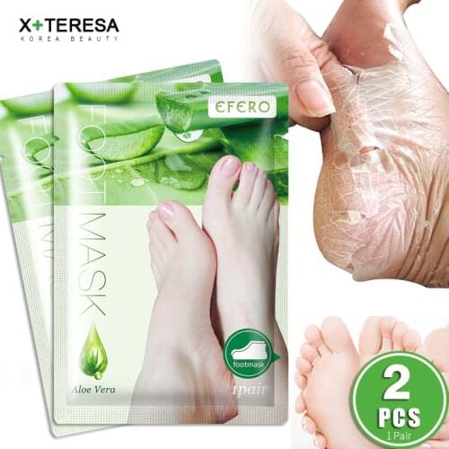 Aloe Vera Foot Peeling Mask Exfoliating Heels Calluses Remove Foot Patches Dead Skin Remover Pedicure Socks Foot Care Tool 1Pair