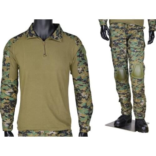 CQC Tactical Airsoft Military Army Combat BDU Uniform Shirt & Pants Set Gen2 Camouflage Outdoor Paintball Hunting Digi-Woodland