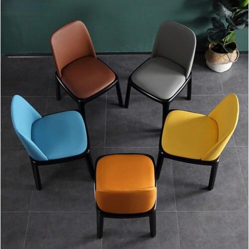 Nordic household light luxury dining chair modern minimalist solid wood chair hotel restaurant chair living room backrest stool