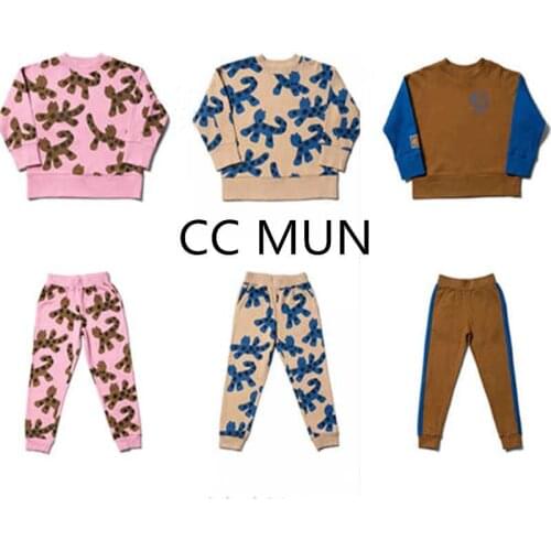 2020 Autumnboys and girls sweater pants set childrens crew neck sports suit